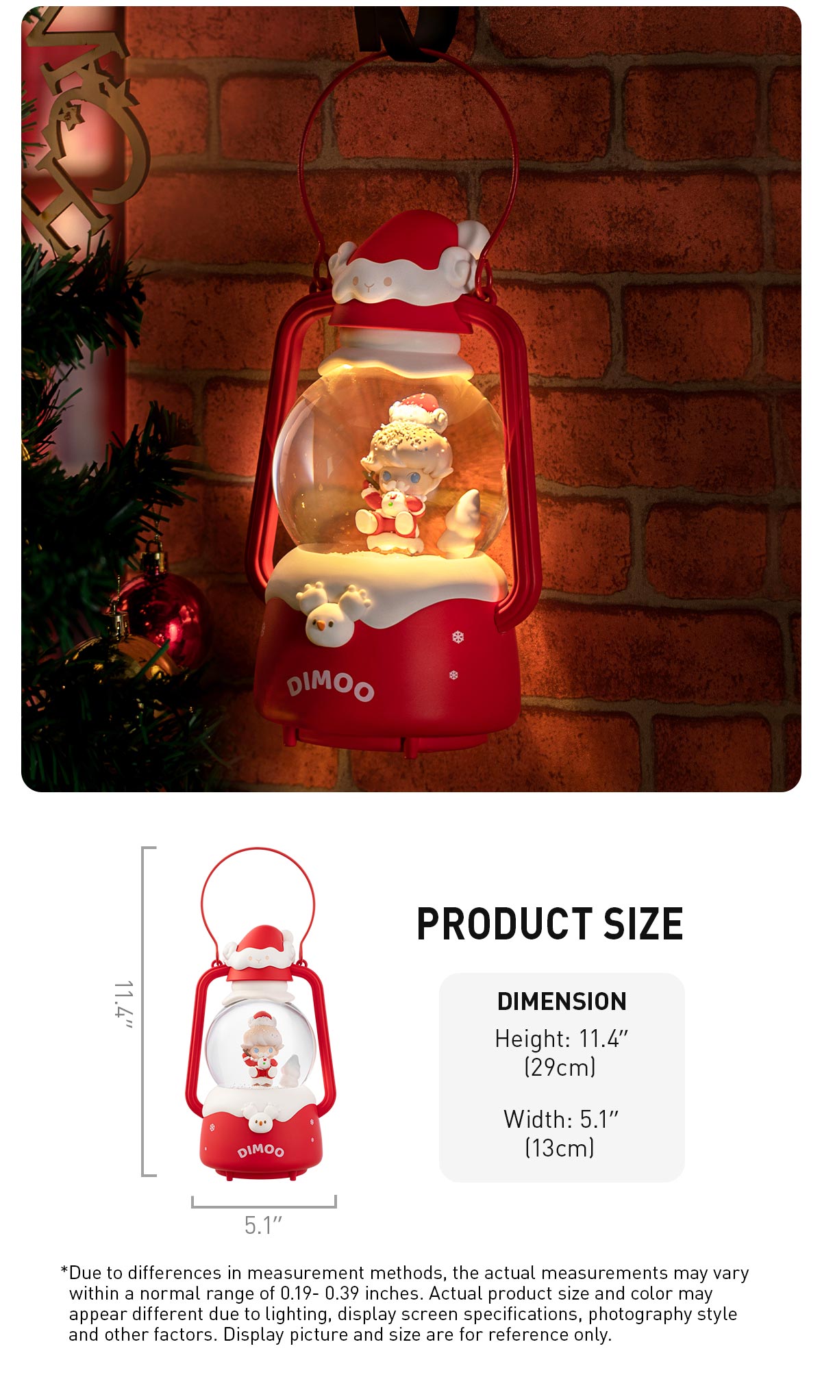 DIMOO Letters from Snowman Series-Crystal Ball Lamp - POP
