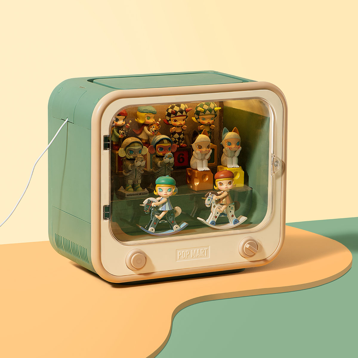 POPMART MOLLY ポップマート ディスプレイコンテナ MOLLY Anniversary Statues Classical Retro Series-TV Set Luminous