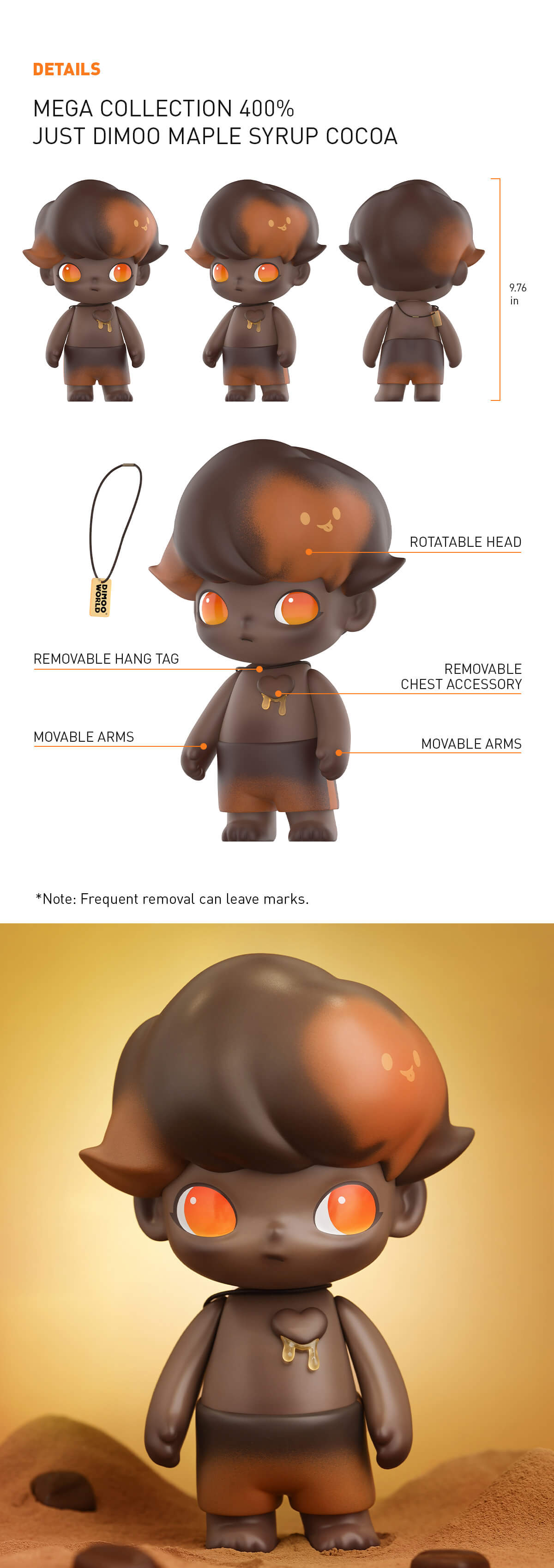 その他 MEGA JUST DIMOO MAPLE SYRUP COCOA 400% MEGA Collection 400% JUST DIMOO Maple Syrup Cocoa - POP MART