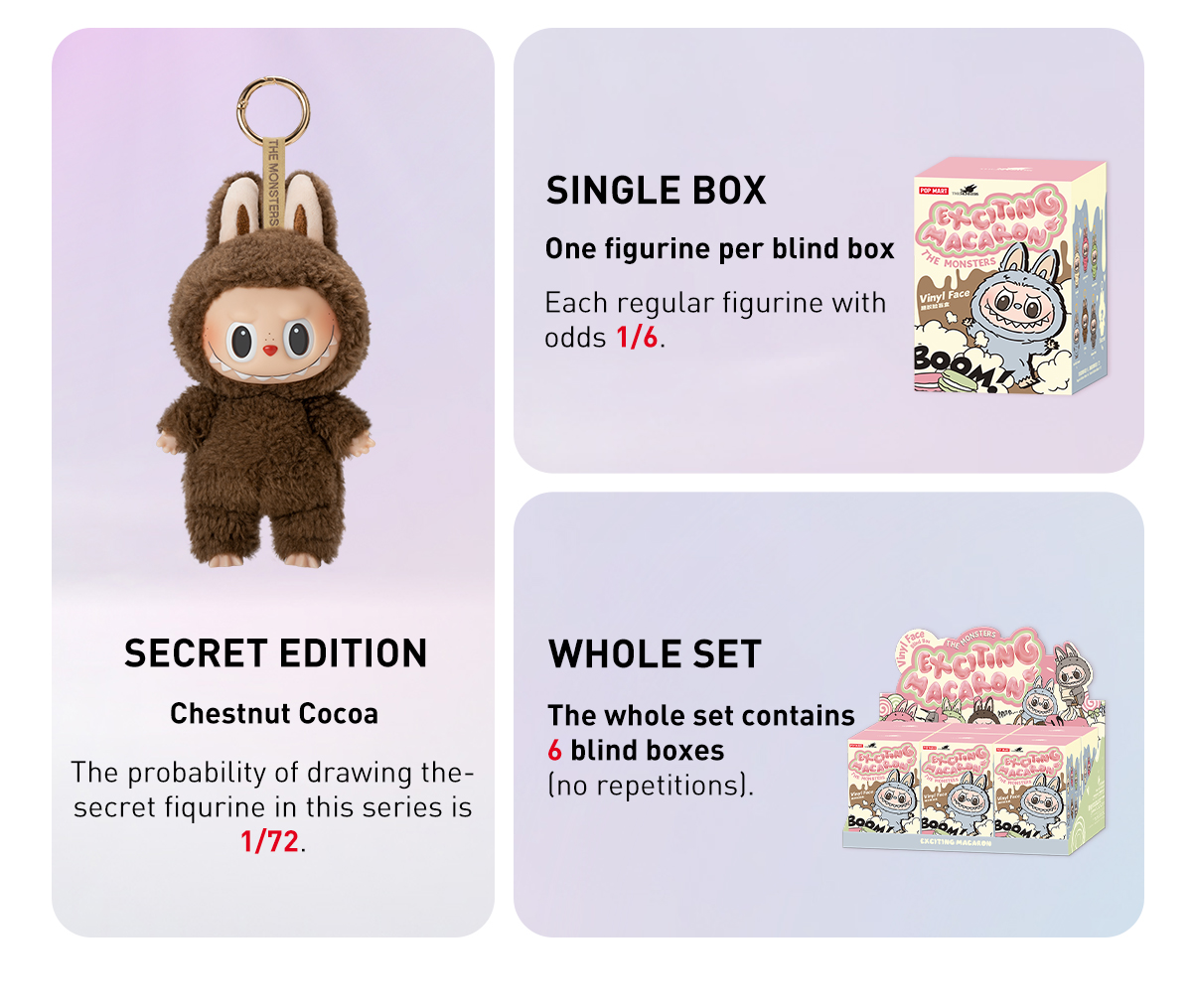 POP MART THE MONSTERS - Tasty Macarons Vinyl Face Blind Box 1Box  Articulated Character Fan-Favorite blind box Collectible Toy Art Toy Action  Figure