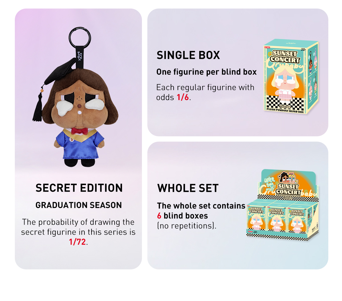 CRYBABY Sunset Concert Series-Plush Pendant Blind Box - POP MART
